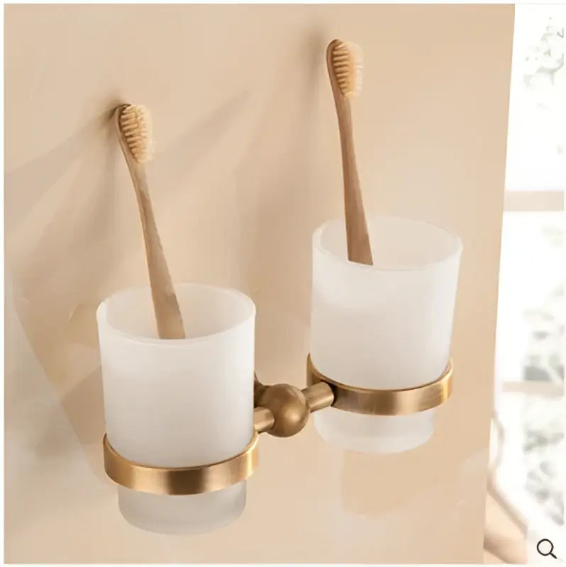 DecorBites™ Antique Bronze Carved Bathroom Accessories Set: Towel Rack, Paper Holder, Toilet Brush Holder, Hooks