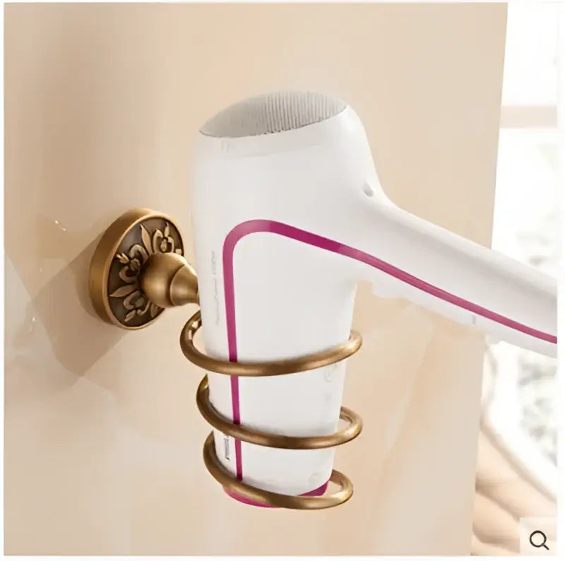 DecorBites™ Antique Bronze Carved Bathroom Accessories Set: Towel Rack, Paper Holder, Toilet Brush Holder, Hooks