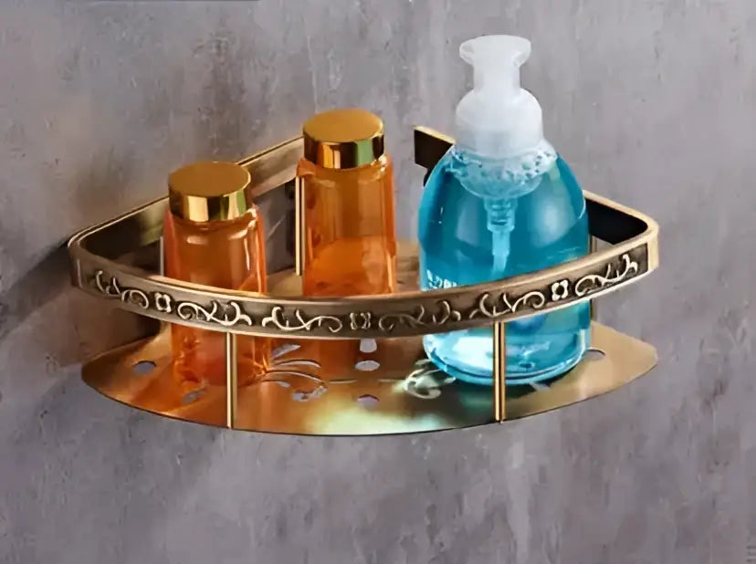DecorBites™ Antique Bronze Carved Bathroom Accessories Set: Towel Rack, Paper Holder, Toilet Brush Holder, Hooks