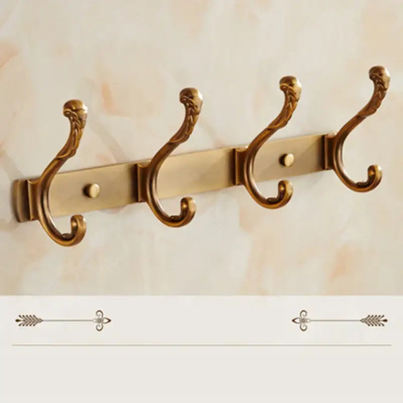 DecorBites™ Antique Bronze Carved Robe Hook Towel Hanger for Bathroom and Kitchen