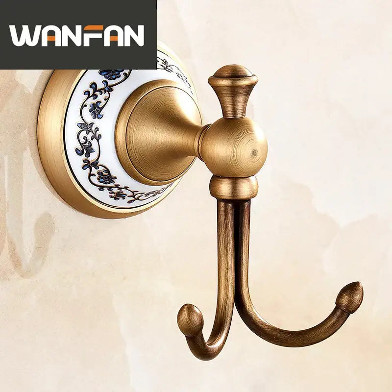 DecorBites™ Antique Bronze Ceramic Robe Hook Wall Mounted Coat Hook Bathroom Accessories