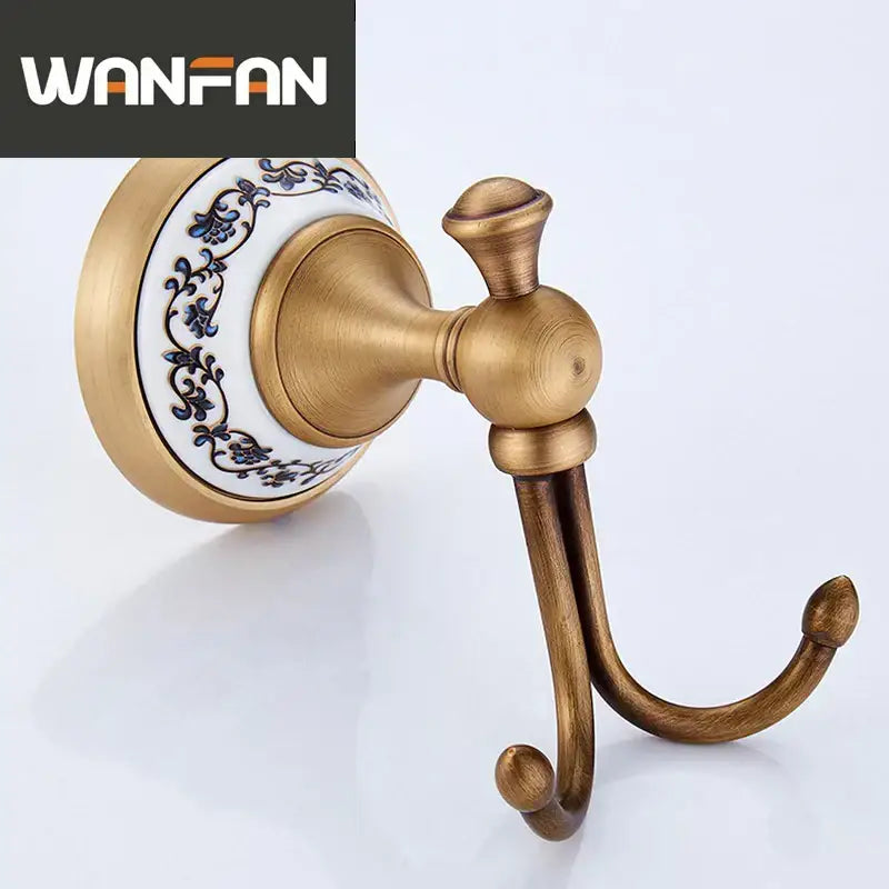 DecorBites™ Antique Bronze Ceramic Robe Hook Wall Mounted Coat Hook Bathroom Accessories