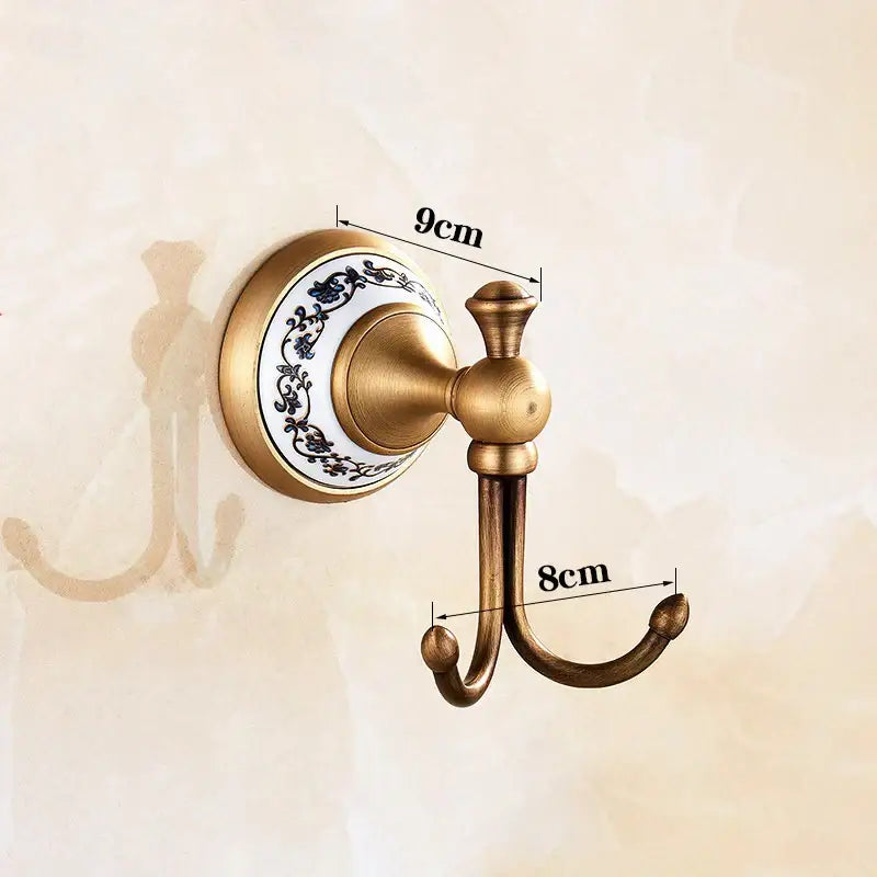 DecorBites™ Antique Bronze Ceramic Robe Hook Wall Mounted Coat Hook Bathroom Accessories