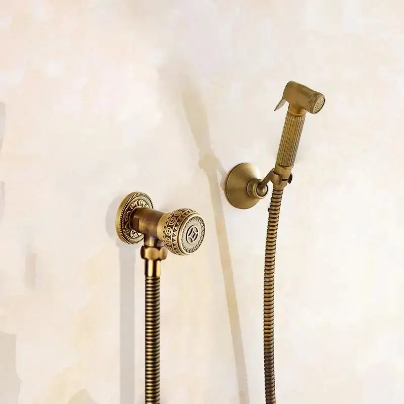 DecorBites™ Antique Bronze Douche Bidet Sprayer Set with Copper Valve - Jet Shower Head