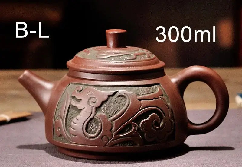 DecorBites™ Antique Bronze Teapot Set Mine Purple Mud Yixing 300ml&550ml Tea Pot
