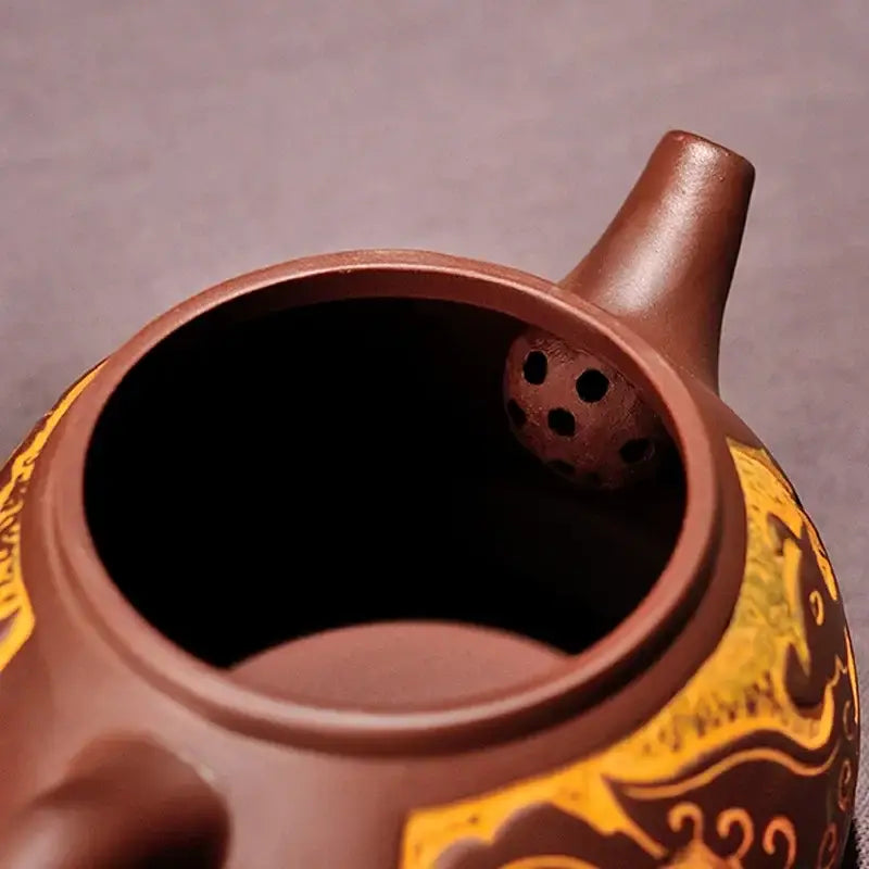 DecorBites™ Antique Bronze Teapot Set Mine Purple Mud Yixing 300ml&550ml Tea Pot