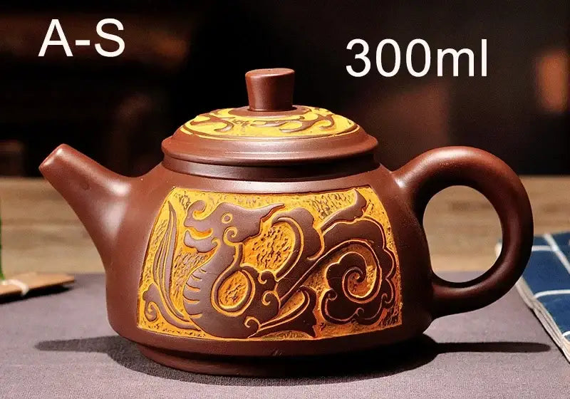 DecorBites™ Antique Bronze Teapot Set Mine Purple Mud Yixing 300ml&550ml Tea Pot