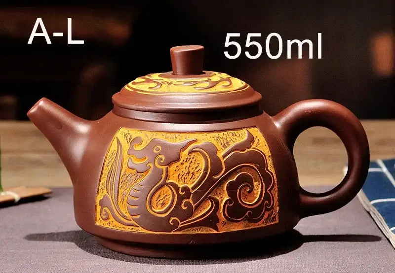 DecorBites™ Antique Bronze Teapot Set Mine Purple Mud Yixing 300ml&550ml Tea Pot