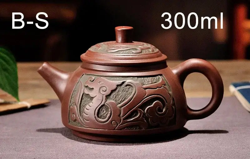 DecorBites™ Antique Bronze Teapot Set Mine Purple Mud Yixing 300ml&550ml Tea Pot