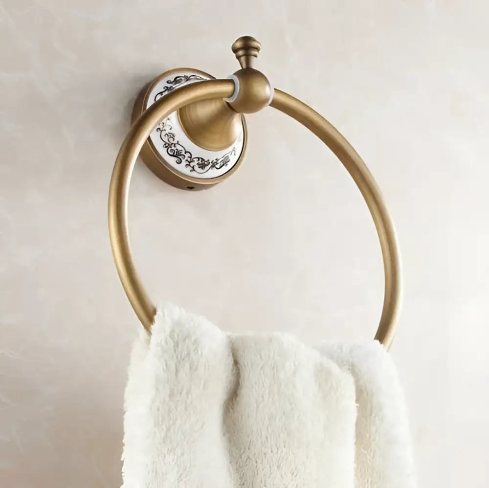 DecorBites™ Antique Bronze Towel Ring – Solid Brass Wall Mounted Holder for Bathroom