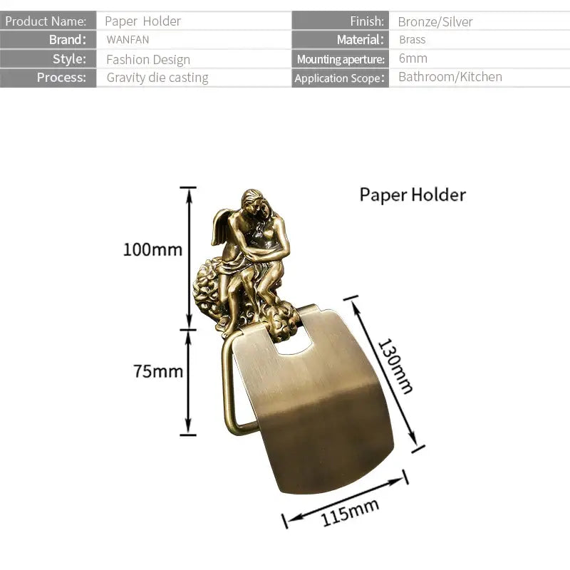 DecorBites™ Antique Bronze Wall Mounted Toilet Paper Holder