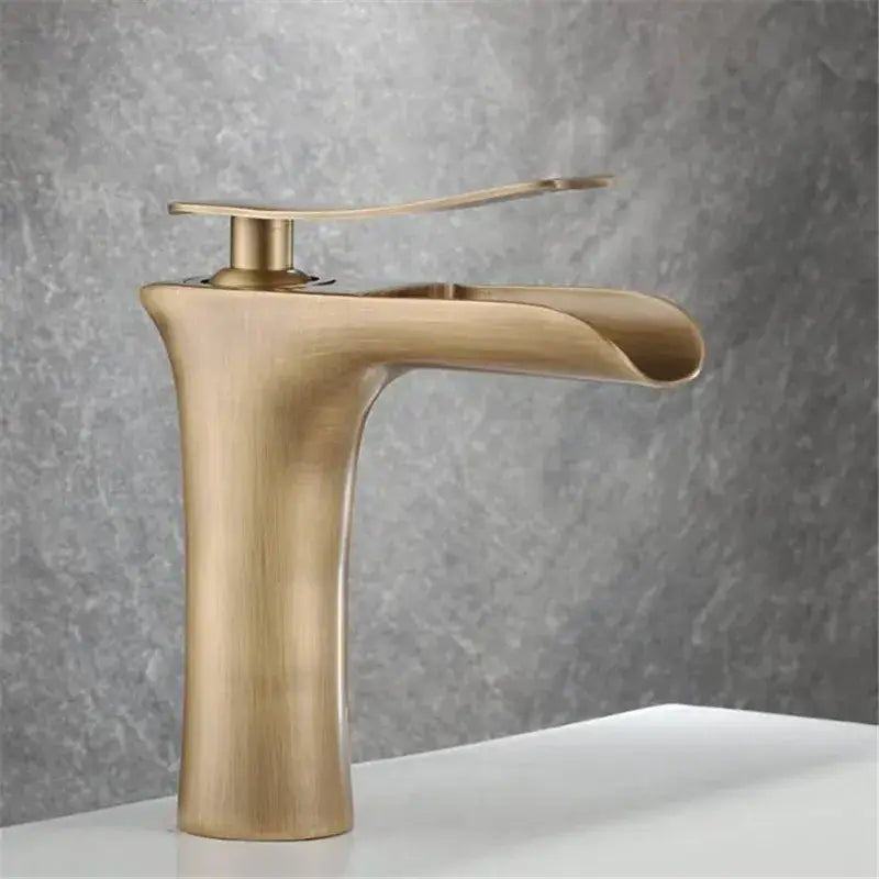 DecorBites™ Antique Bronze Waterfall Bathroom Faucet with Hot & Cold Mixer Tap