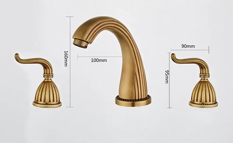 DecorBites™ Antique Bronze Widespread Basin Faucet with Double Handles