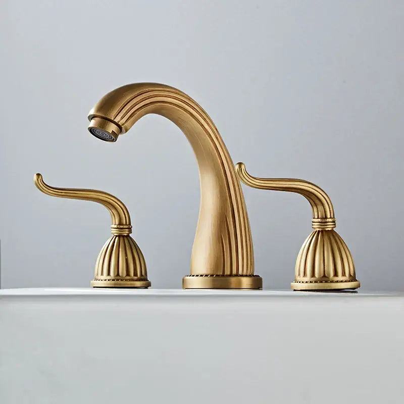 DecorBites™ Antique Bronze Widespread Basin Faucet with Double Handles