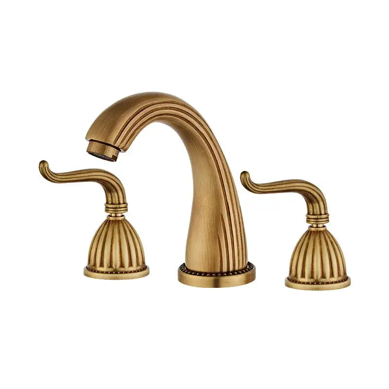DecorBites™ Antique Bronze Widespread Basin Faucet with Double Handles