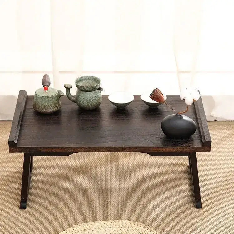 DecorBites™ Antique Chinese Style Solid Wood Foldable Table for Hanfu Shoots & Tea Cooking