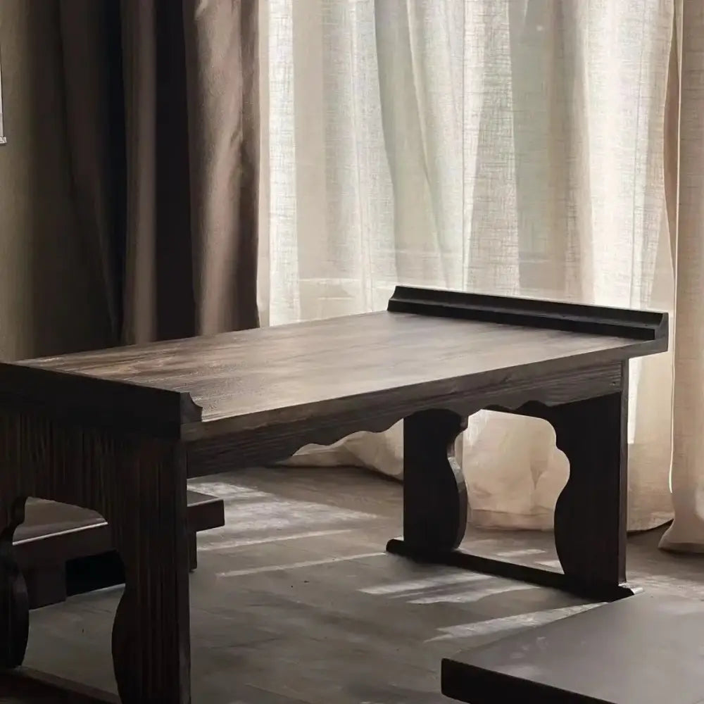 DecorBites™ Antique Chinese Style Solid Wood Table for Hanfu Shoots & Tea Time