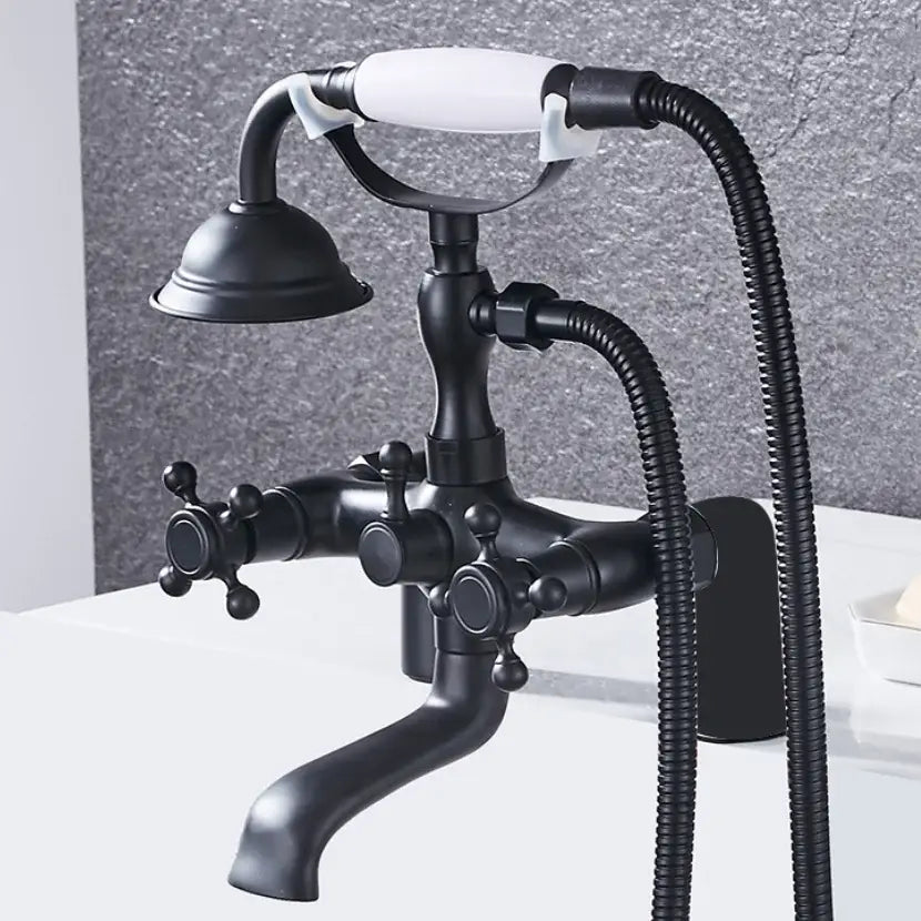 DecorBites™ Antique Chrome Bathtub Shower Mixer Faucet Tap Set for Bathroom