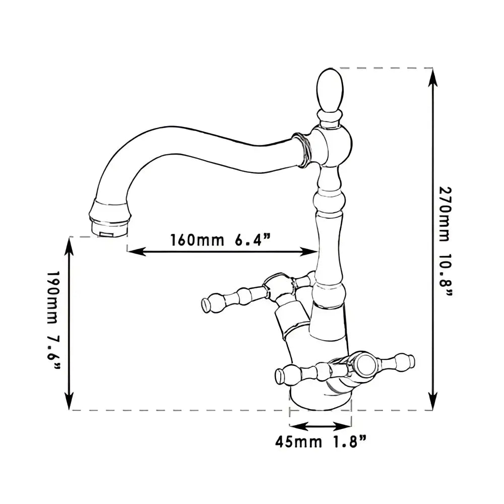 DecorBites™ Antique Copper Brass Kitchen Swivel Faucet Mixer Tap