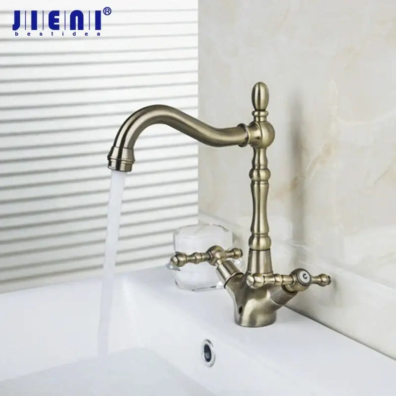 DecorBites™ Antique Copper Brass Kitchen Swivel Faucet Mixer Tap