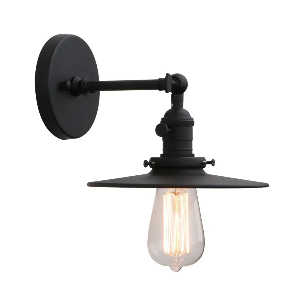 DecorBites™ Antique Finish 1-Light Industrial Wall Sconce with 7.87" Canopy and ON/Off Button