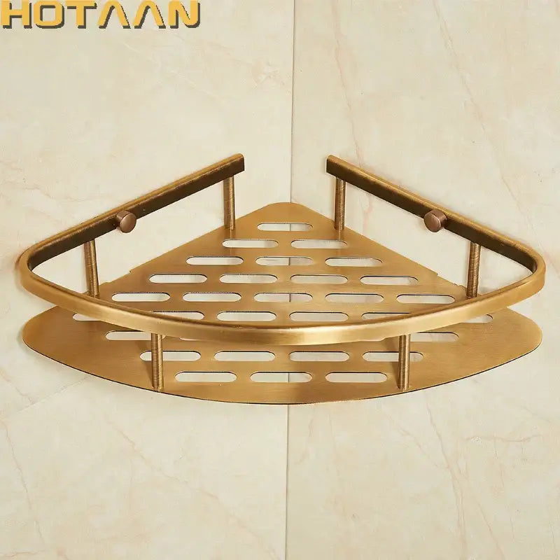 DecorBites™ رف سلة حمام بتصميم عتيق من الألومنيوم، رف سلة حمام عصري