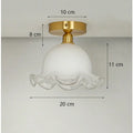 DecorBites™ Antique Glass Ceiling Light: Elegant French Design, Unique Modern Brass Luminaria