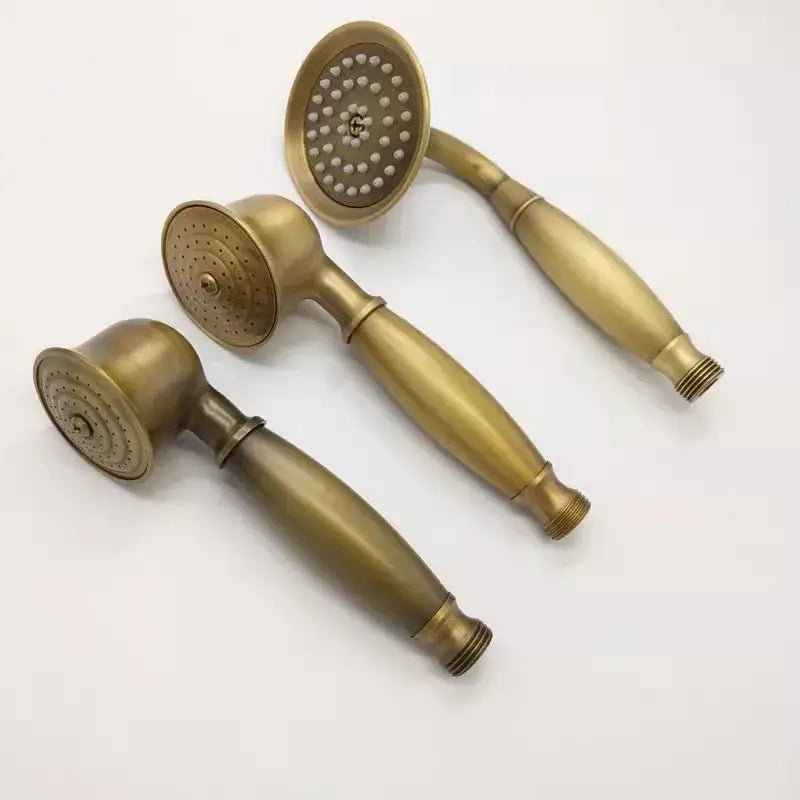 DecorBites™ Antique Gold Handheld Shower Head with Holder and Plumbing Hose