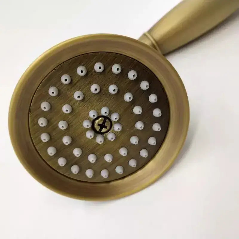 DecorBites™ Antique Gold Handheld Shower Head with Holder and Plumbing Hose