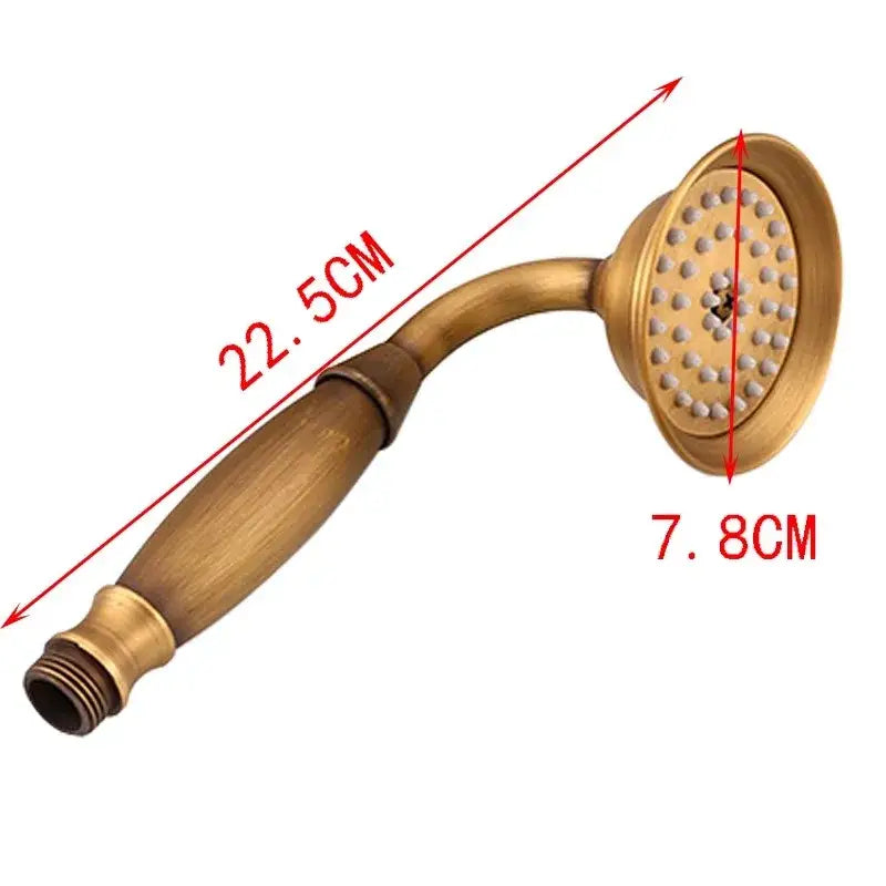 DecorBites™ Antique Gold Handheld Shower Head with Holder and Plumbing Hose