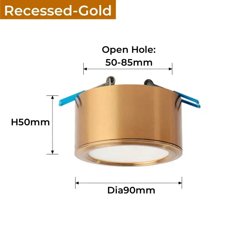 مصابيح السقف الغائرة الذهبية العتيقة DecorBites™ LED لإضاءة المنزل بطراز ريترو