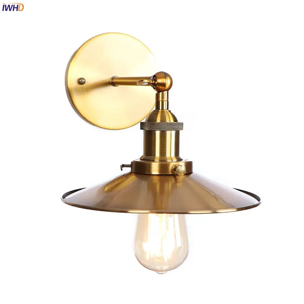 DecorBites™ Antique Gold Rustic Wall Lamps Bathroom Stair Mirror Light Loft Decor Industrial