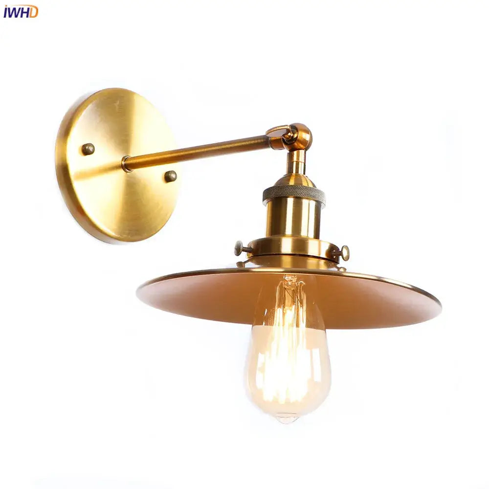 DecorBites™ Antique Gold Rustic Wall Lamps Bathroom Stair Mirror Light Loft Decor Industrial