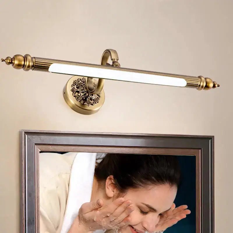 DecorBites™ Antique Golden Europe Bronze Mirror Lamp LED 8W 51cm Bedroom Wall Light