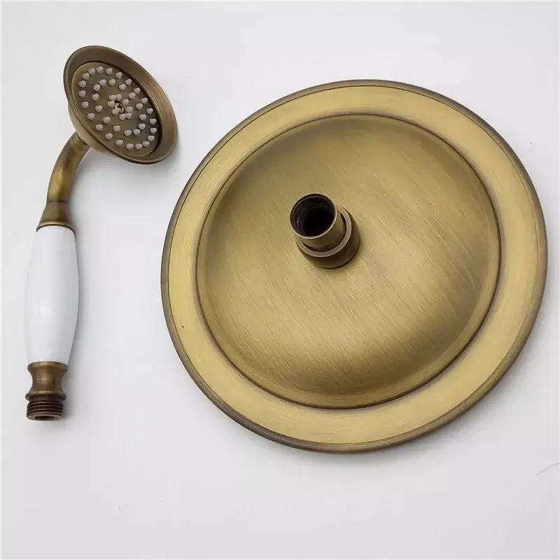 DecorBites™ Antique Handheld Shower Head with Holder, Plumbing Hose, and Toilet Bidet Sprayer