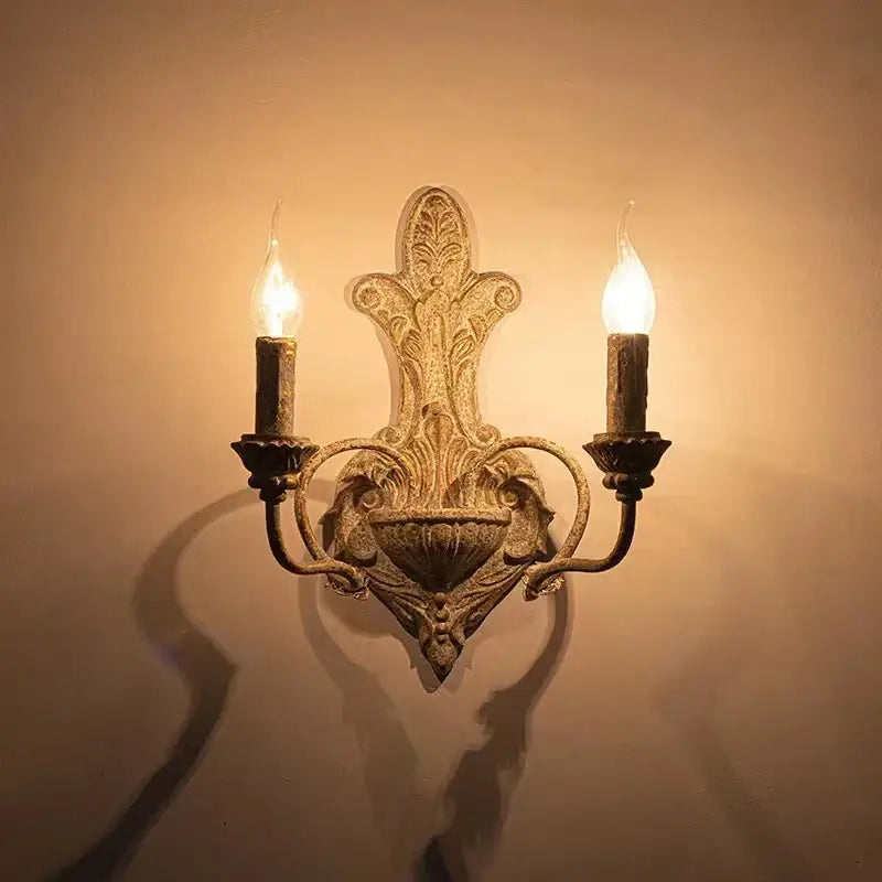 DecorBites™ Antique Iron Double Headed Wall Lamp | Retro Bedroom Bedside Corridor Living Room