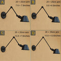 DecorBites™ Antique Metal Shade Double Swing Arms Wall Lights for Home Office Study