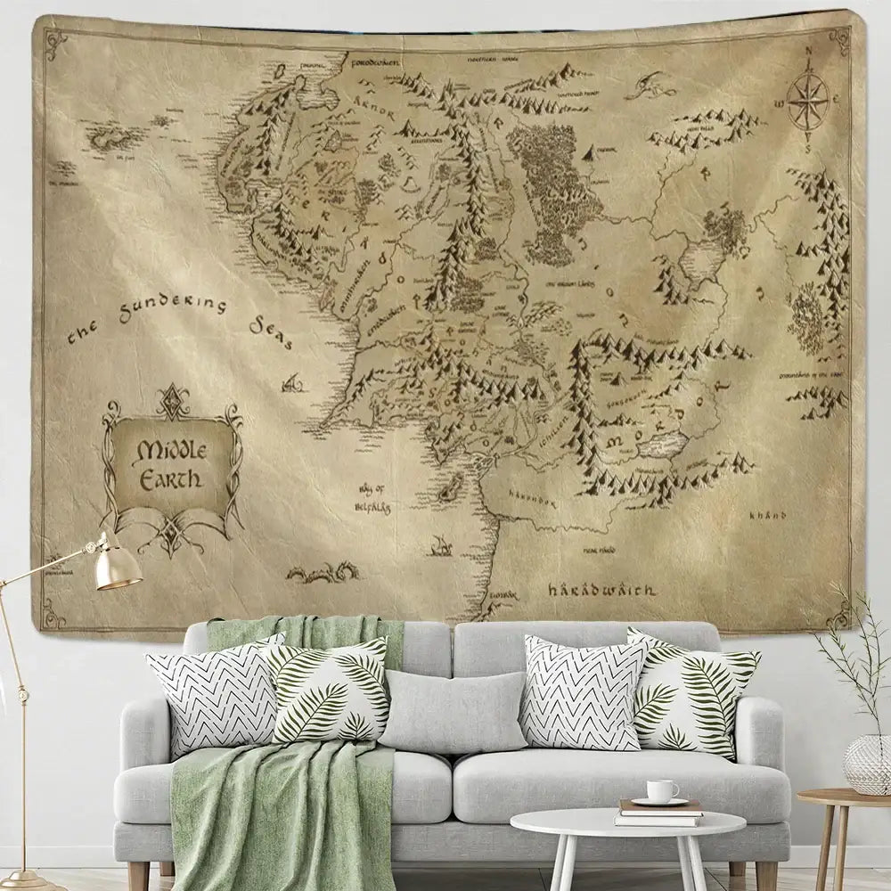 DecorBites™ Antique Pirate Treasure Map Tapestry Wall Hanging Hippie Boho Decor