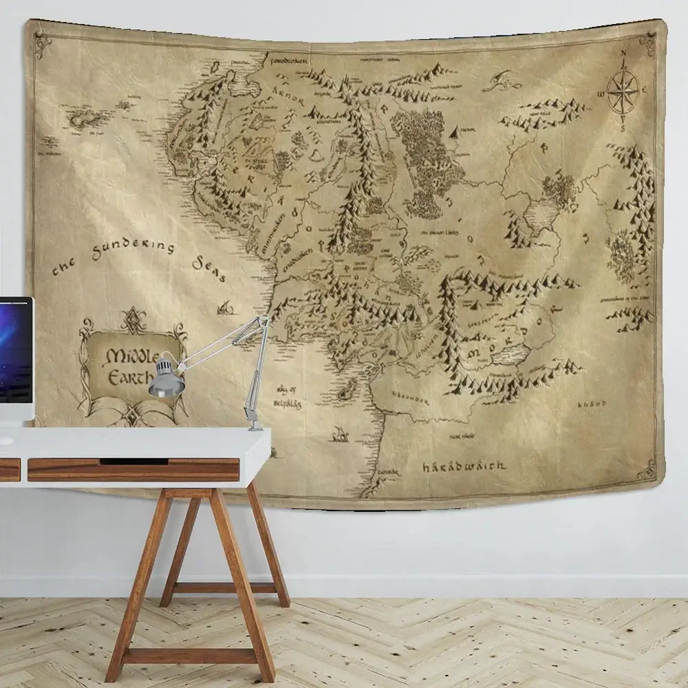 DecorBites™ Antique Pirate Treasure Map Tapestry Wall Hanging Hippie Boho Decor