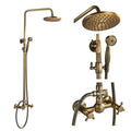 DecorBites™ Antique Shower Mixer Tap Set with 8" Rainfall Shower Head and Dual Handles