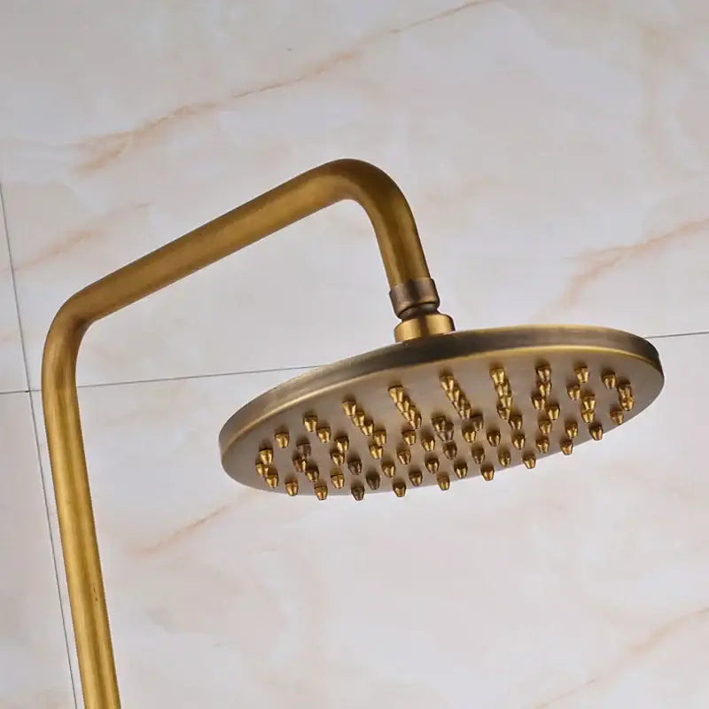 DecorBites™ Antique Shower Mixer Tap Set with 8" Rainfall Shower Head and Dual Handles