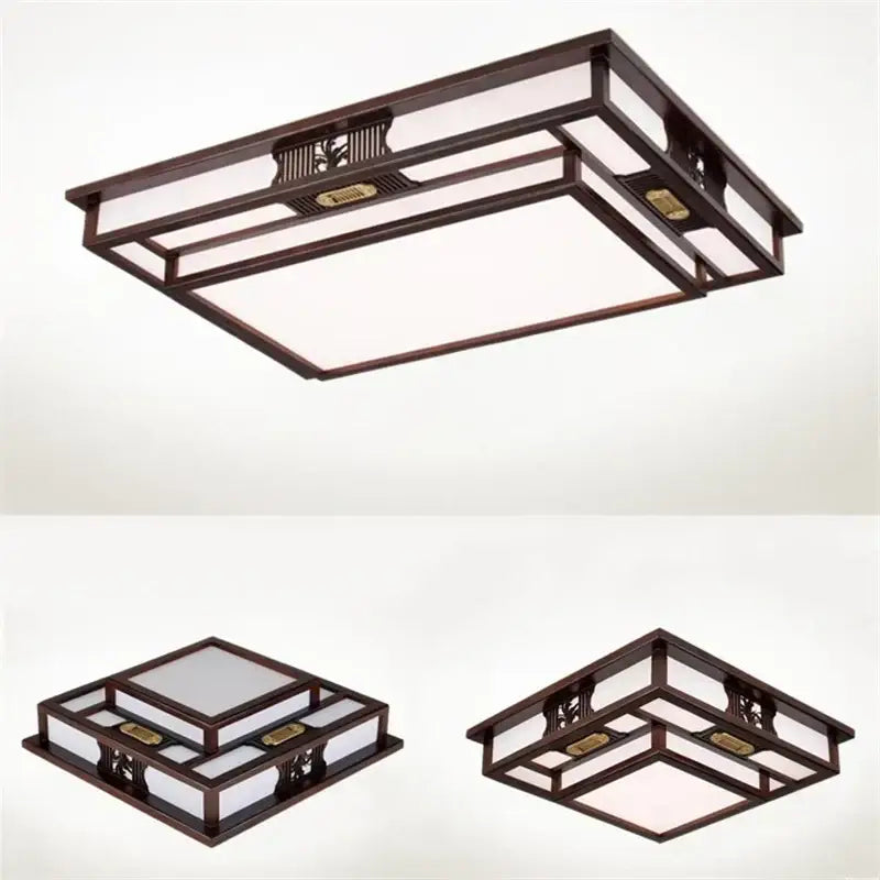 DecorBites™ Antique Style Solid Wood Led Ceiling Light for Living Room Bedroom & Study