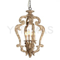 DecorBites™ Antique Wood Chandelier | Retro Solid Wood Carving Lamp for Bedroom and Dining Room