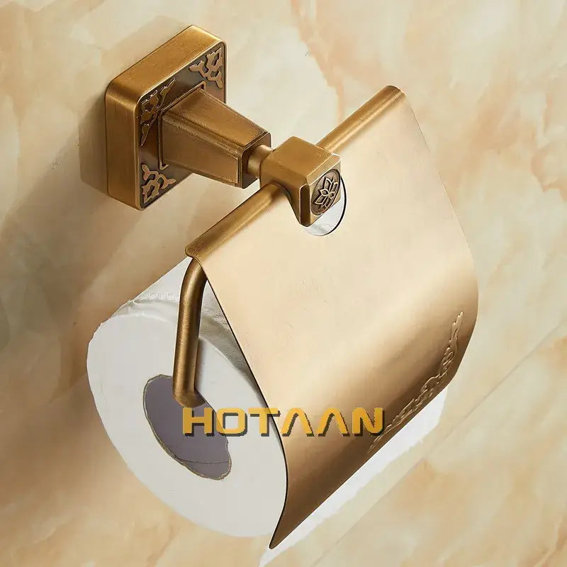 DecorBites™ Antiqued Brass Toilet Paper Holder - Classic Bathroom Accessory