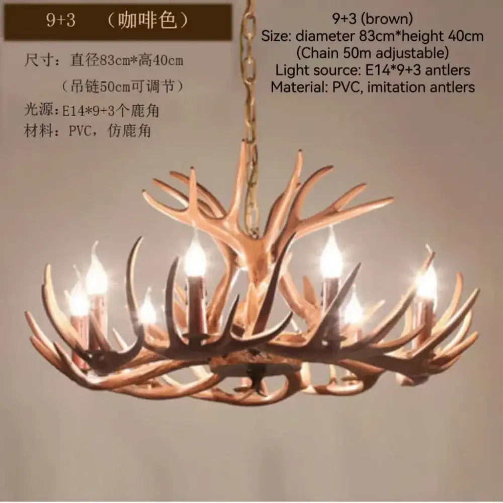 DecorBites™ Antler Branch Ceiling Chandelier: Retro Industrial Style Lighting for Indoor Spaces