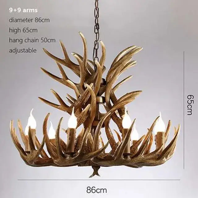 DecorBites™ Antler Chandelier: Resin Deer Horn Pendant Lighting for Home, Restaurant, Hotel