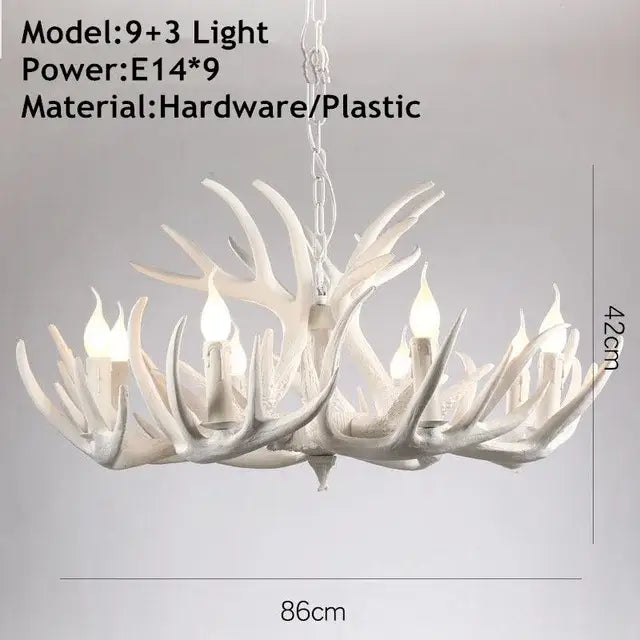 DecorBites™ Antler Pendant Chandelier for Living Room Decor - 6 Arms Deer Horn Hanging Lamp