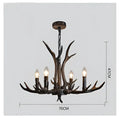 DecorBites™ Antler Resin Chandelier: American Country Retro Style LED Hanging Lamp
