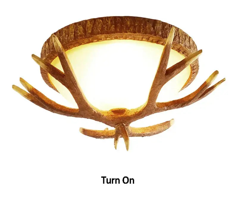 DecorBites™ Antler Resin Glass Ceiling Light American Country Retro Style Home Decor