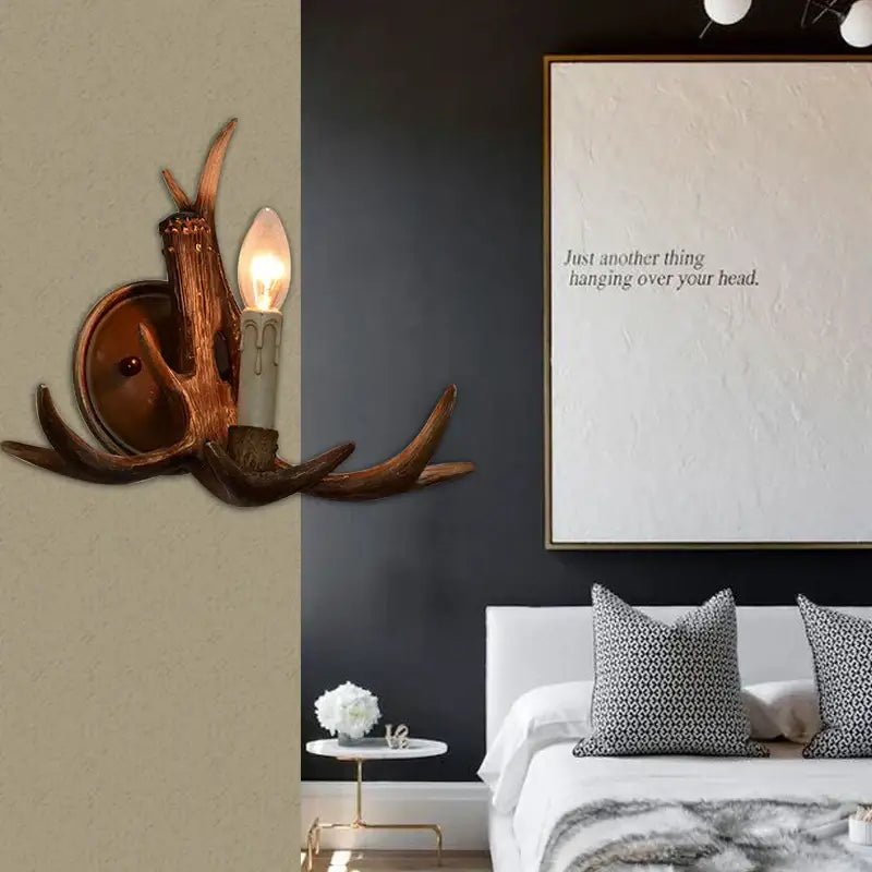 DecorBites™ Antler Resin Wall Lamp for Living Room Corridor Restaurant Hotel Bar